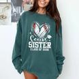 Senior Sister Class Of 2026 Baseball Graduation Heart Comfort Colors Sweatshirt Chalky Mint