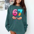 Six Seven 6-7 Baseball Ice Cream Drip 67 Meme Hands Comfort Colors Sweatshirt Chalky Mint Six Seven 6-7 Baseball Ice Cream Drip 67 Meme Hands Comfort Colors Sweatshirt Chalky Mint