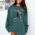Skeleton Baseball Halloween Costume Men Boys Kids Comfort Colors Sweatshirt Chalky Mint Skeleton Baseball Halloween Costume Men Boys Kids Comfort Colors Sweatshirt Chalky Mint