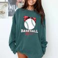 Softball Baseball Mom Floral Tee Mother's Day Premium Comfort Colors Sweatshirt Chalky Mint