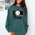 My Son Is My Favorite Baseball Player Baseball Mom Comfort Colors Sweatshirt Chalky Mint