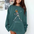 Spooky Season Skeleton Baseball Player Halloween Batter Comfort Colors Sweatshirt Chalky Mint