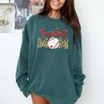 Sport Mom Leopard Mother's Day Baseball Mommy Mama Comfort Colors Sweatshirt Chalky Mint