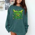 St Patricks Day Baseball Ice Cream Shamrock Baseball Player Comfort Colors Sweatshirt Chalky Mint