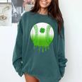 St Patricks Day Shamrock Baseball Irish Boys Kids Men Comfort Colors Sweatshirt Chalky Mint