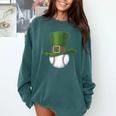 St Patricks Day Shamrock Baseball Saint Paddy's Kids Boys Comfort Colors Sweatshirt Chalky Mint