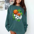St Patricks Day Shamrock Basketball Baseball Football Soccer Comfort Colors Sweatshirt Chalky Mint