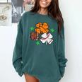 St Patricks Day Shamrock Basketball Baseball Men Boys Kids Comfort Colors Sweatshirt Chalky Mint