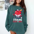 Stealing Hearts And Bases Baseball Player Valentine's Day Comfort Colors Sweatshirt Chalky Mint