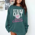 Strike Out Breast Cancer Baseball Warrior Comfort Colors Sweatshirt Chalky Mint Strike Out Breast Cancer Baseball Warrior Comfort Colors Sweatshirt Chalky Mint