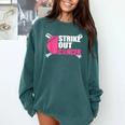 Strike Out Cancer Breast Cancer Awareness Baseball Warrior Comfort Colors Sweatshirt Chalky Mint Strike Out Cancer Breast Cancer Awareness Baseball Warrior Comfort Colors Sweatshirt Chalky Mint