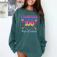 I Survived 100 Days Of School Baseball 100th Day Kids Girls Comfort Colors Sweatshirt Chalky Mint I Survived 100 Days Of School Baseball 100th Day Kids Girls Comfort Colors Sweatshirt Chalky Mint