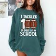 I Tackled 100 Days Of School Baseball Player Kids Teacher Comfort Colors Sweatshirt Chalky Mint I Tackled 100 Days Of School Baseball Player Kids Teacher Comfort Colors Sweatshirt Chalky Mint