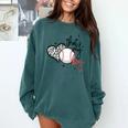 That's My Boy Leopard Heart Baseball Mom Premium Comfort Colors Sweatshirt Chalky Mint