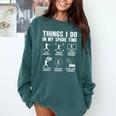 Things I Do In My Spare Time Baseball Lovers Kids Boys Comfort Colors Sweatshirt Chalky Mint