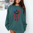 US Flag Baseball Player Batter Sport Lover Team Coach Family Comfort Colors Sweatshirt Chalky Mint