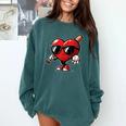 Valentines Day Baseball Heart Bat Sunglasses Men Boys Kids Comfort Colors Sweatshirt Chalky Mint
