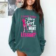 Women's Play Like A Girl Softball Baseball Girls Comfort Colors Sweatshirt Chalky Mint