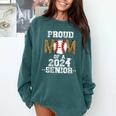 Womens Proud Mom Of a 2024 Senior Class Of 2024 Baseball Mom Comfort Colors Sweatshirt Chalky Mint