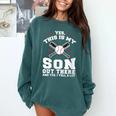 Yes This Is My Son Out Baseball Mom Comfort Colors Sweatshirt Chalky Mint