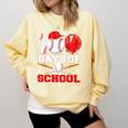 100 Days Of School Baseball Boys Kids Students Comfort Colors Sweatshirt Blue Spruce