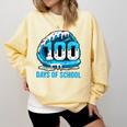 100 Days Of School Baseball Drip Ice Cream Kid Boy 100th Day Comfort Colors Sweatshirt Blue Spruce