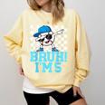 5th Birthday Dabbing Baseball Boys Bruh I'm 5 Year Old Comfort Colors Sweatshirt Blue Spruce