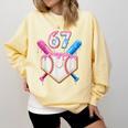 6 7 Baseball Dripping Six Seven Gen Alpha Slang Comfort Colors Sweatshirt Blue Spruce