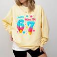 I Was 6 Now I'm 7 67 Birthday Baseball Drip 7 Year Old Comfort Colors Sweatshirt Blue Spruce I Was 6 Now I'm 7 67 Birthday Baseball Drip 7 Year Old Comfort Colors Sweatshirt Blue Spruce