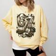 67 Baseball Six Seven Baseball 6 7 Kids Boys Girls Comfort Colors Sweatshirt Blue Spruce