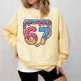 67 Ice Cream Drip Meme Baseball Comfort Colors Sweatshirt Blue Spruce