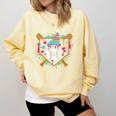 6th Birthday Baseball Drip Number 6 Year Old Birthday Boy Comfort Colors Sweatshirt Blue Spruce