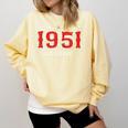 75 Year Old 1951 Classic Baseball Fan 75th Birthday Comfort Colors Sweatshirt Blue Spruce