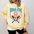 8th Birthday Boy Bro I'm 8 Years Old Baseball Theme Comfort Colors Sweatshirt Blue Spruce