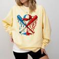 American Baseball Drip Graffiti Ball And Bat Comfort Colors Sweatshirt Blue Spruce