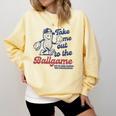 Take Me Out To The Ball Game Retro Peanuts Baseball Sports Comfort Colors Sweatshirt Blue Spruce Take Me Out To The Ball Game Retro Peanuts Baseball Sports Comfort Colors Sweatshirt Blue Spruce