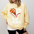 Ball Mom Heart Soccer Basketball Baseball Football Mom Comfort Colors Sweatshirt Blue Spruce