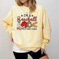 Ball Mom I'm A Baseball Mom Baseball Mom Comfort Colors Sweatshirt Blue Spruce