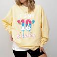 Baseball 10 Year Old Ice Cream Drip 10th Birthday Boys Comfort Colors Sweatshirt Blue Spruce