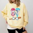 Baseball 67 Ice Cream Drip Six Seven Boys Comfort Colors Sweatshirt Blue Spruce
