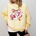 Baseball 67 Six Seven Gen Alpha Meme Valentine's Day Comfort Colors Sweatshirt Blue Spruce
