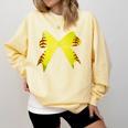 Baseball Bow Baseball Mom Women Baseball Mama Comfort Colors Sweatshirt Blue Spruce
