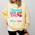 Baseball Or Bows Poppa Loves You Gender Reveal Comfort Colors Sweatshirt Blue Spruce