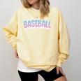 Baseball Bubble Letter Comfort Colors Sweatshirt Blue Spruce