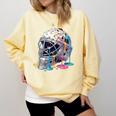 Baseball Catcher Mask Ice Cream Dripping Baseball Boys Comfort Colors Sweatshirt Blue Spruce