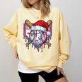 Baseball Christmas Santa Hat Baseball Christmas Drip Comfort Colors Sweatshirt Blue Spruce
