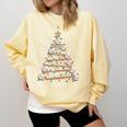 Baseball Christmas Tree Light Xmas Tees Boys Kids Men Comfort Colors Sweatshirt Blue Spruce