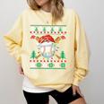 Baseball Christmas Ugly Sweater Santa Sport Men Kids Comfort Colors Sweatshirt Blue Spruce
