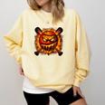 Baseball Drip Angry Lava Slime Ball Graphic Comfort Colors Sweatshirt Blue Spruce