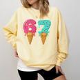 Baseball Drip Ice Cream 67 Baseball Comfort Colors Sweatshirt Blue Spruce